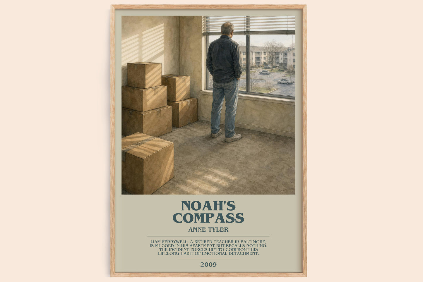 Noah'S Compass bookish book poster by Anne Tyler – framed literary art print