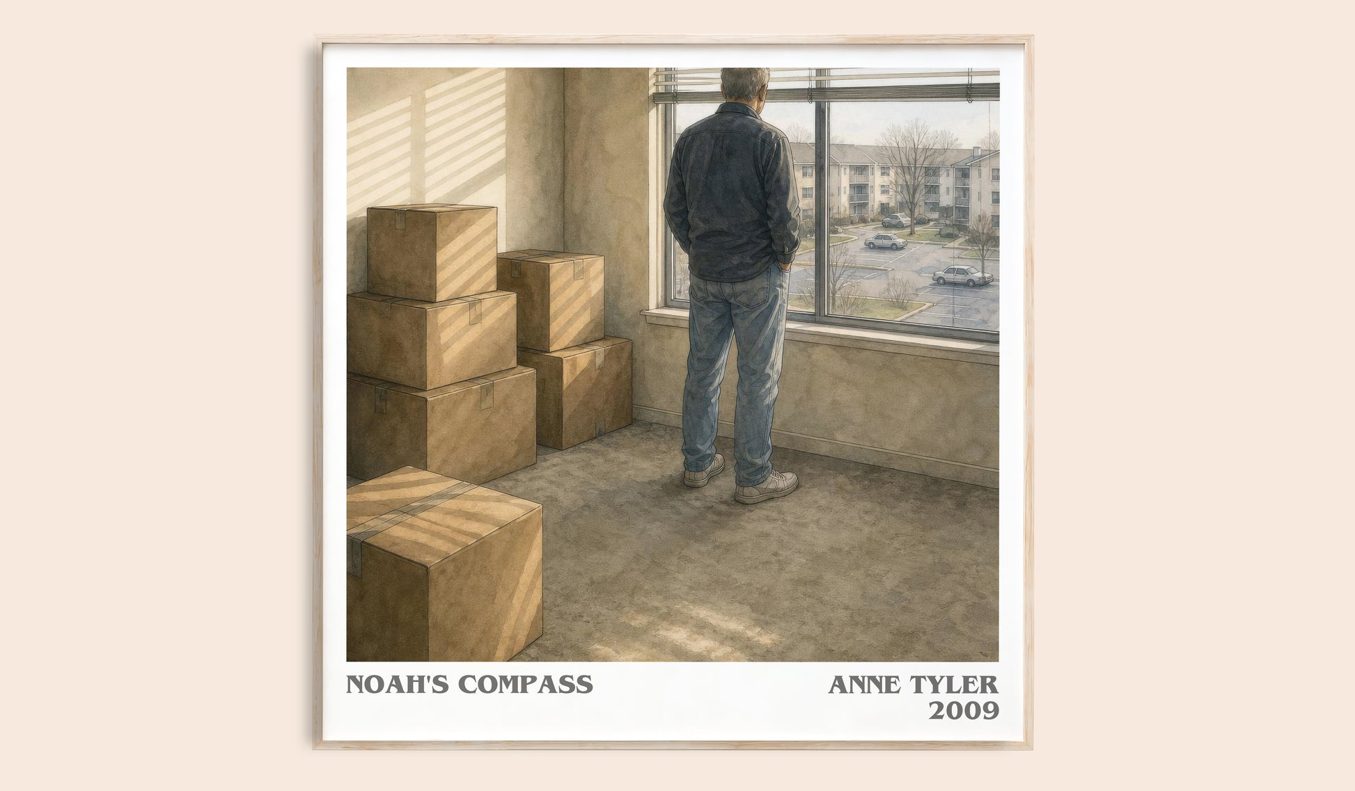 Noah'S Compass literary book poster by Anne Tyler – framed literary art print