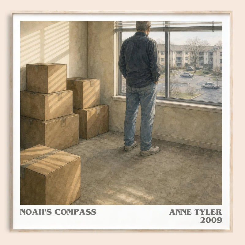Noah'S Compass literary book poster by Anne Tyler – framed literary art print