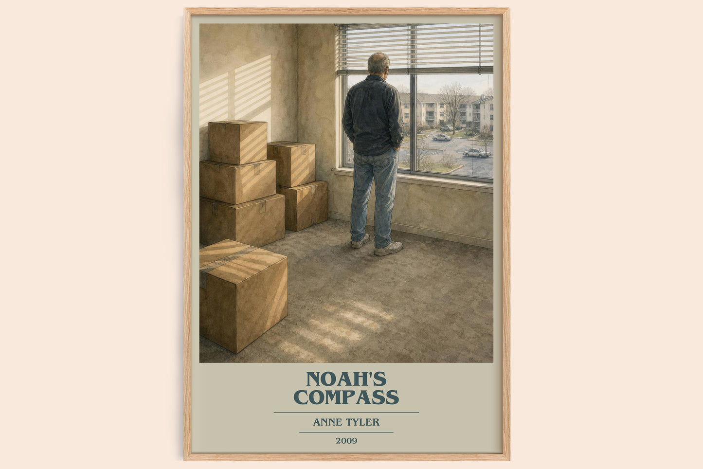 Noah'S Compass book cover book poster by Anne Tyler – framed literary art print