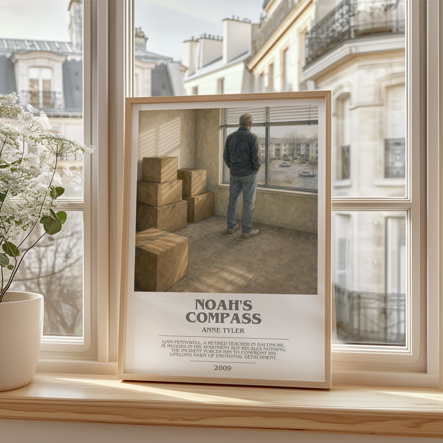 Noah'S Compass bookish poster colour and style options – Anne Tyler book art