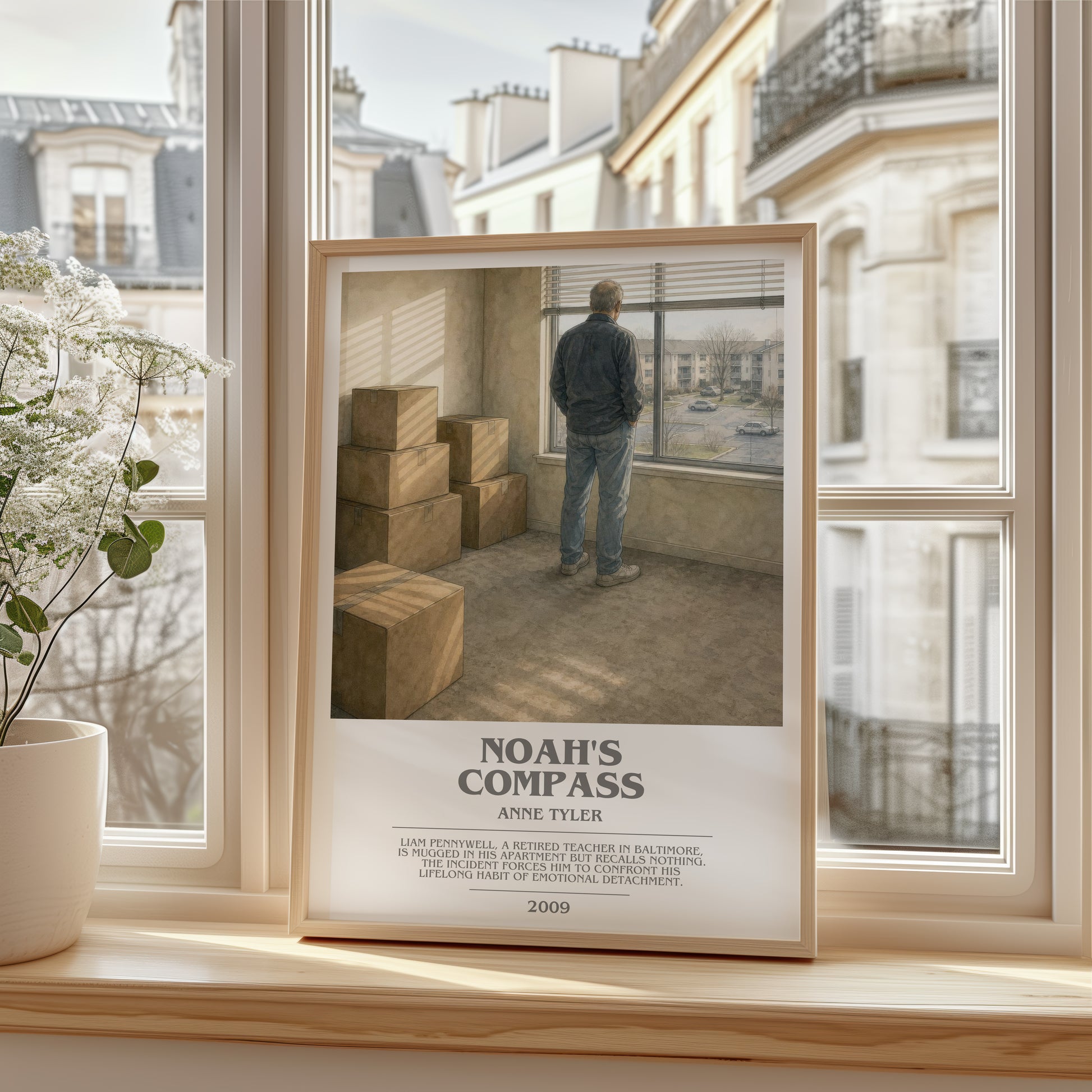 Noah'S Compass bookish poster colour and style options – Anne Tyler book art