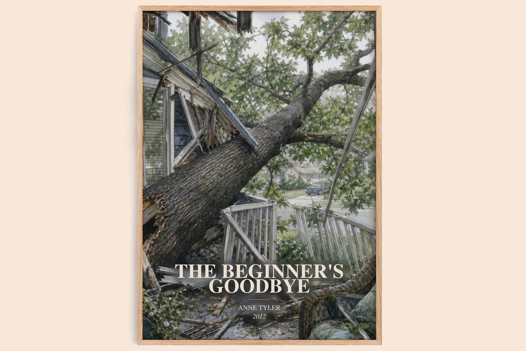 The Beginner'S Goodbye watercolour book poster by Anne Tyler – framed literary art print