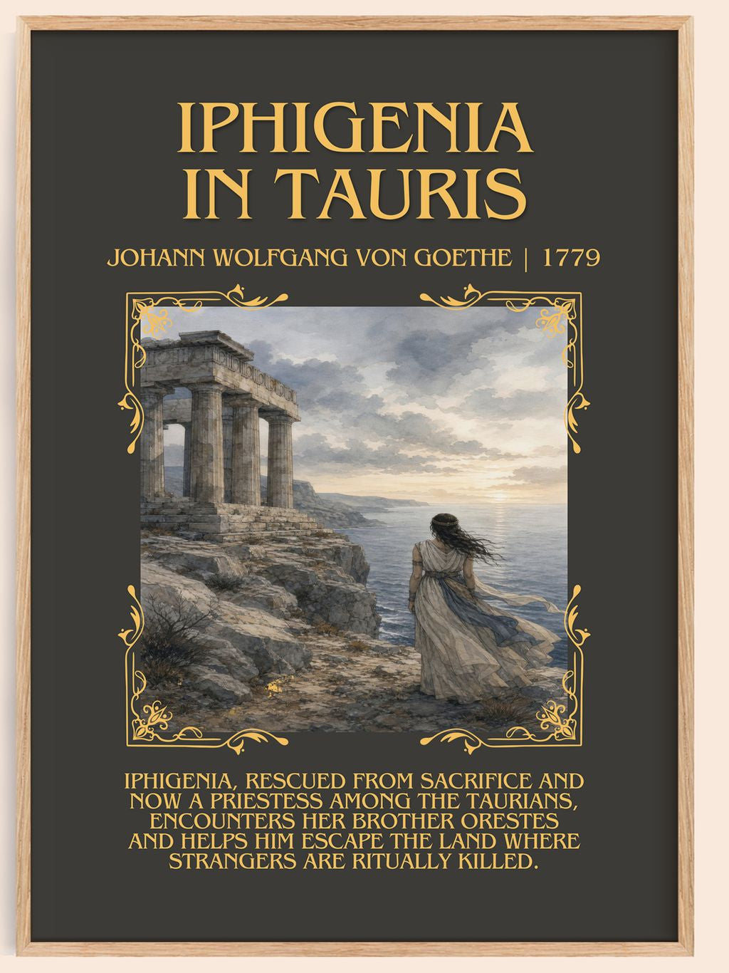 Iphigenia In Tauris Minimalist Book Poster by J. Goethe – book poster