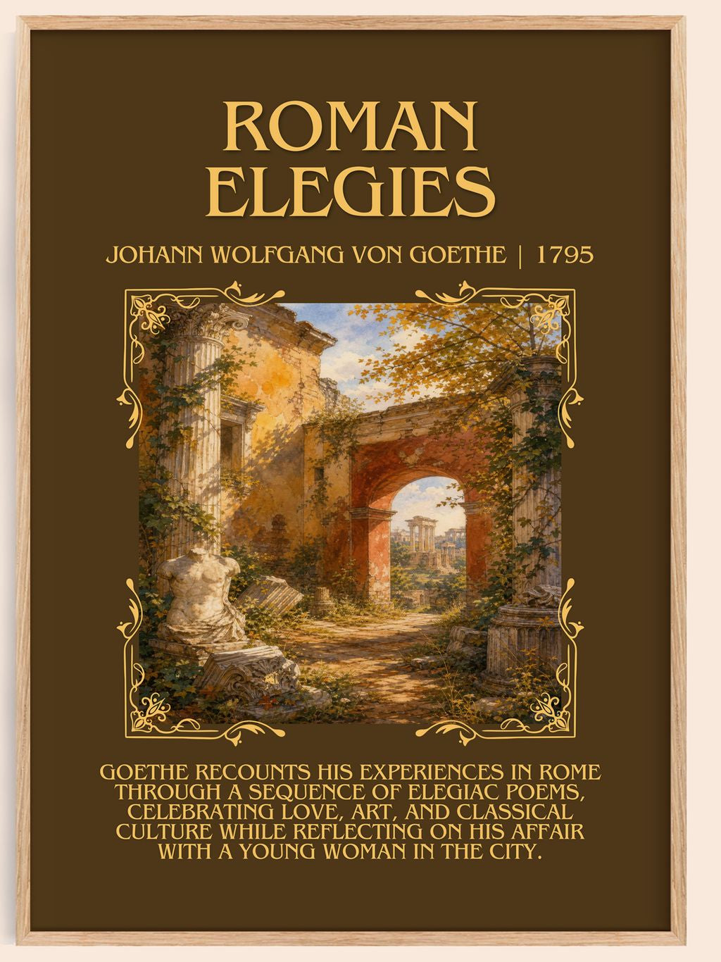 Roman Elegies Minimalist Book Poster by Johann Wolfgang Von Goethe – book poster