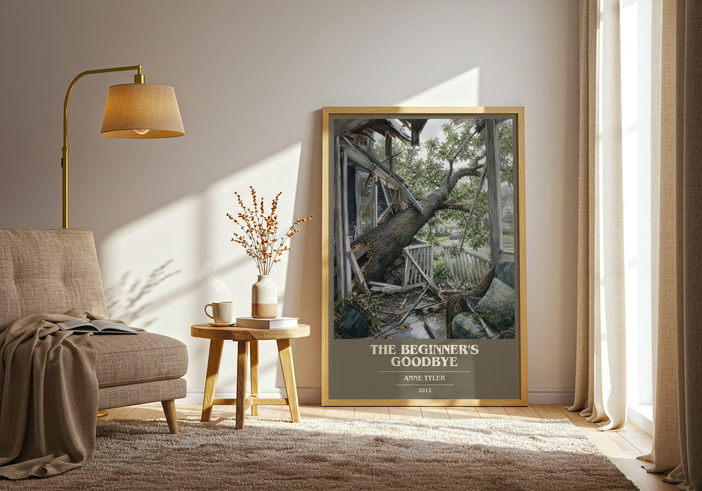 The Beginner'S Goodbye book cover print on bookshelf – Anne Tyler fan gift