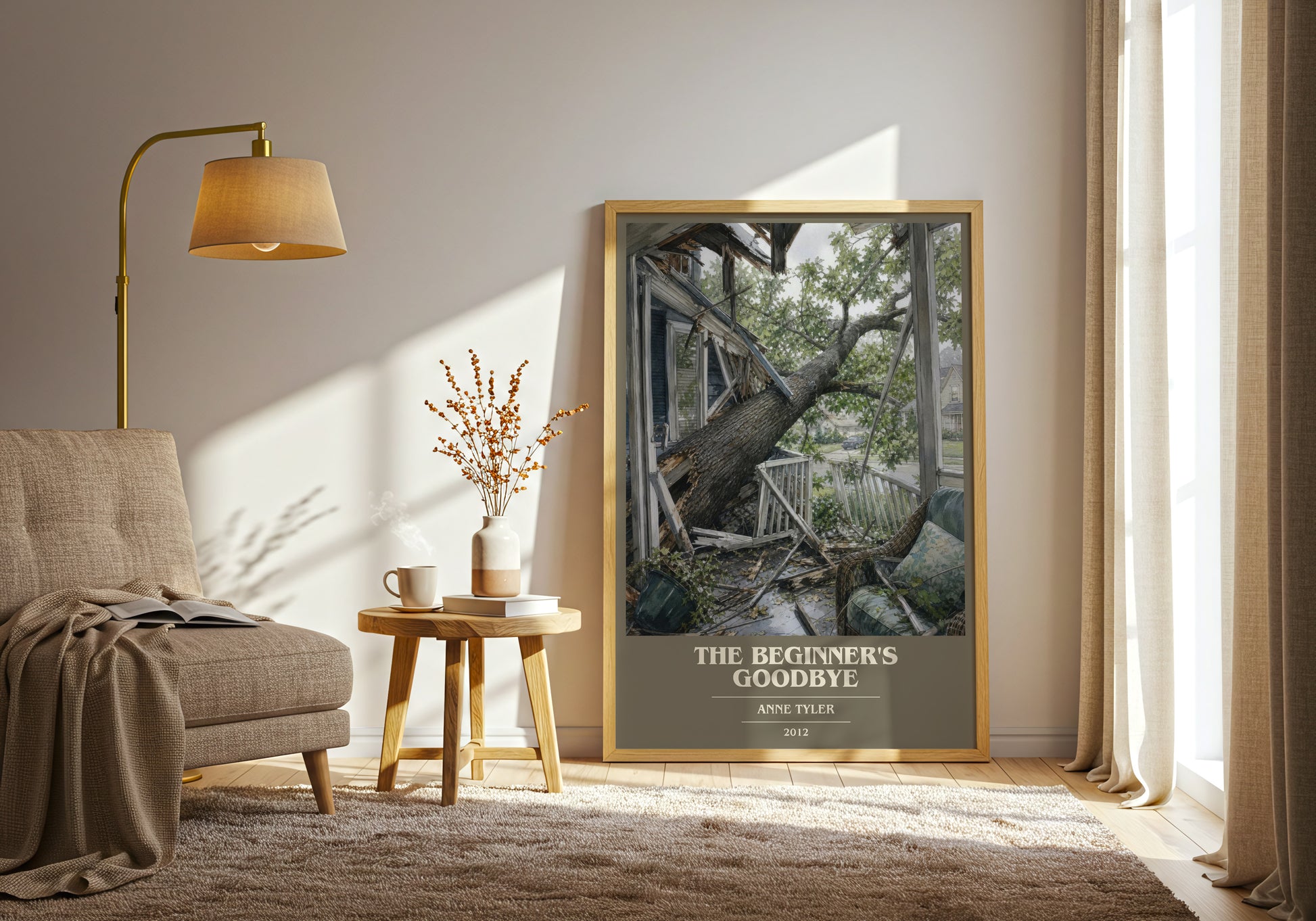The Beginner'S Goodbye book cover print on bookshelf – Anne Tyler fan gift