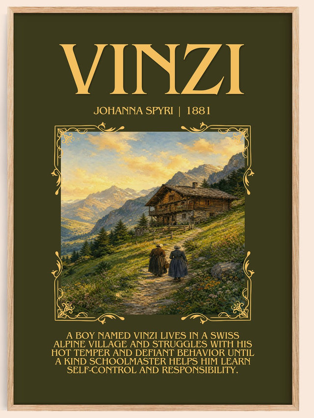 Vinzi Minimalist Book Poster by Johanna Spyri