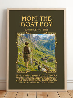 Moni The Goat-Boy Minimalist Book Poster by Johanna Spyri – image 2