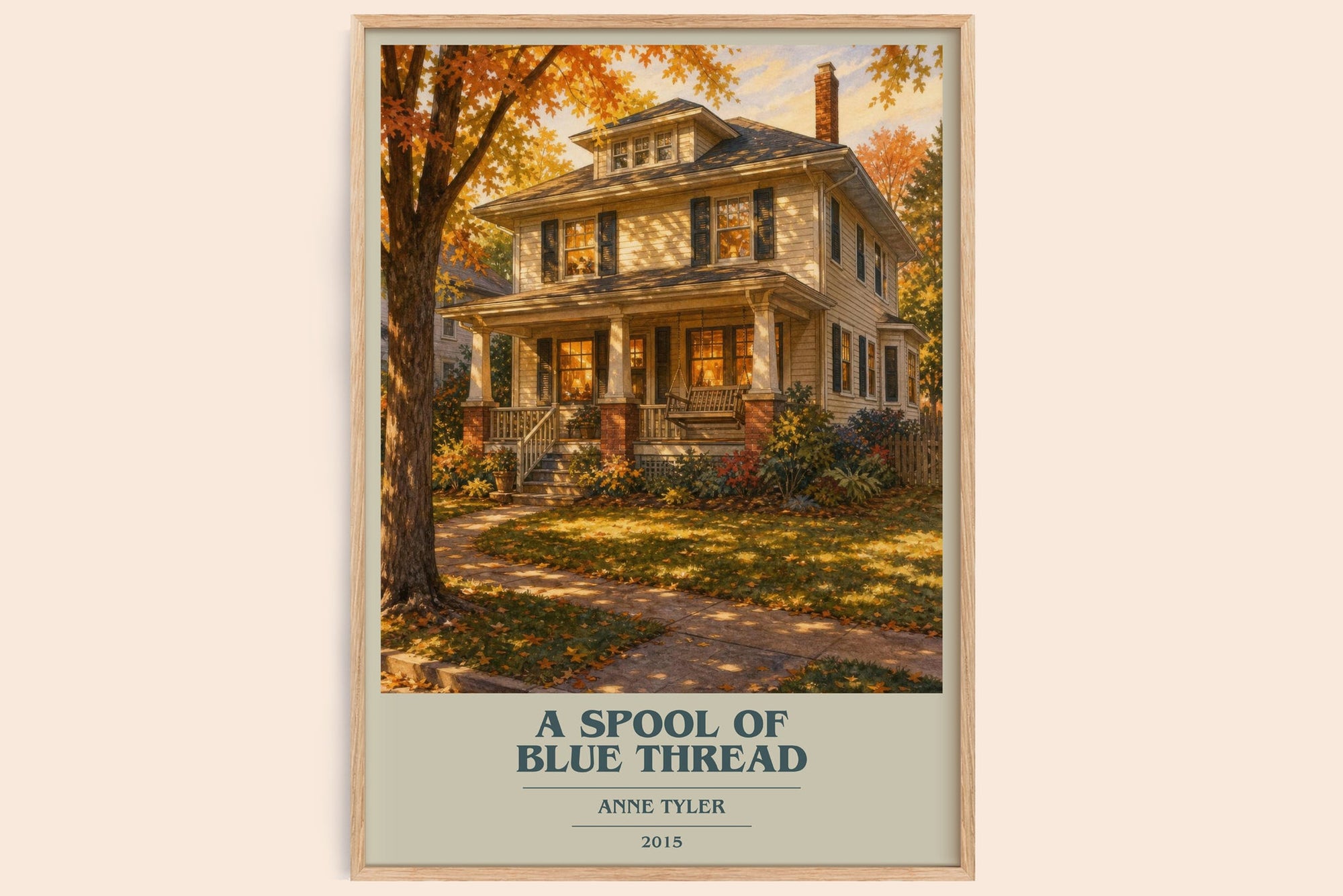 A Spool Of Blue Thread book cover book poster by Anne Tyler – framed literary art print
