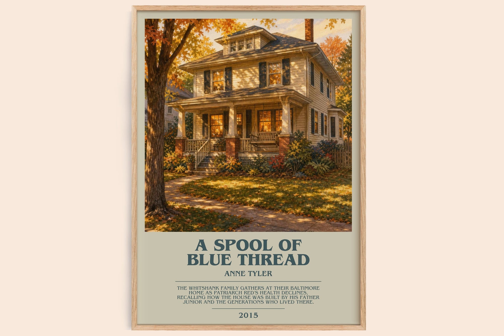 A Spool Of Blue Thread bookish book poster by Anne Tyler – framed literary art print