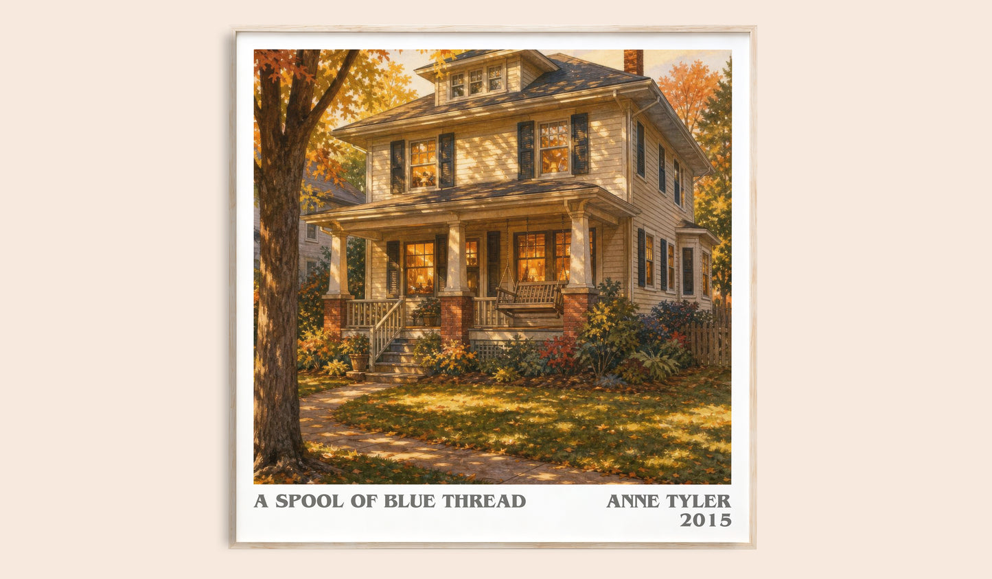 A Spool Of Blue Thread literary book poster by Anne Tyler – framed literary art print