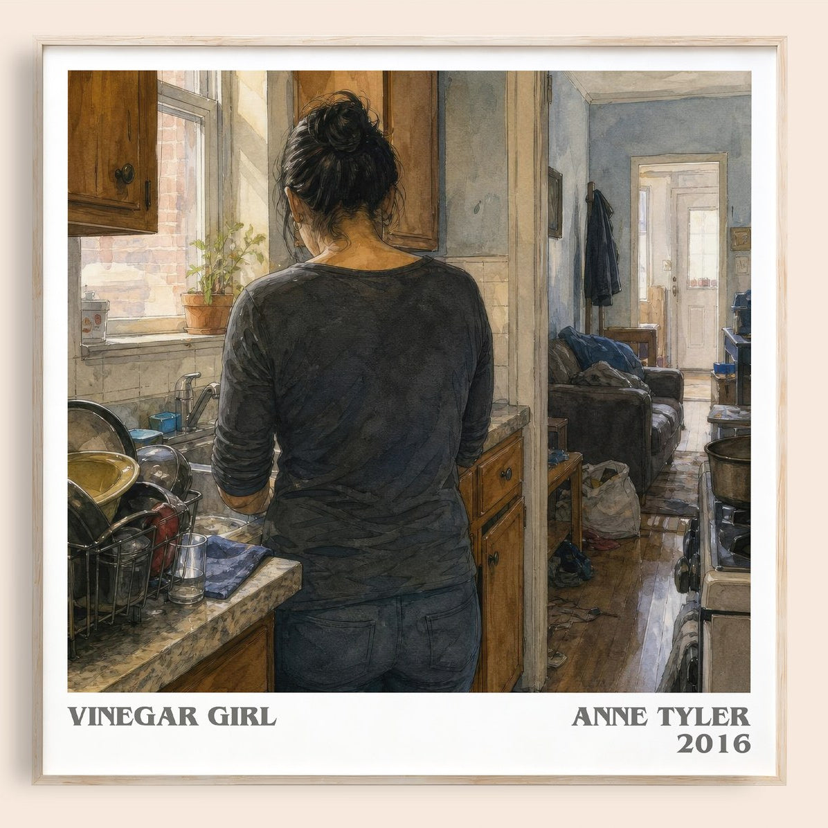 Vinegar Girl literary book poster by Anne Tyler – framed literary art print