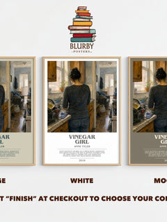 Vinegar Girl bookish print framed by window – literary home decor