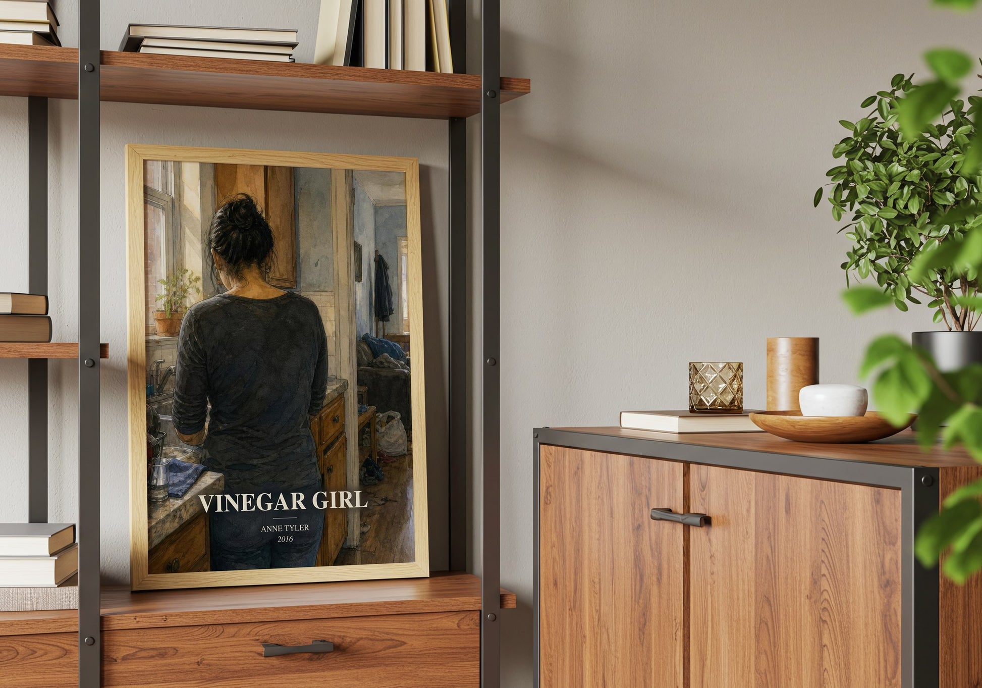 Vinegar Girl book watercolour illustration paper finish options – matte satin gloss