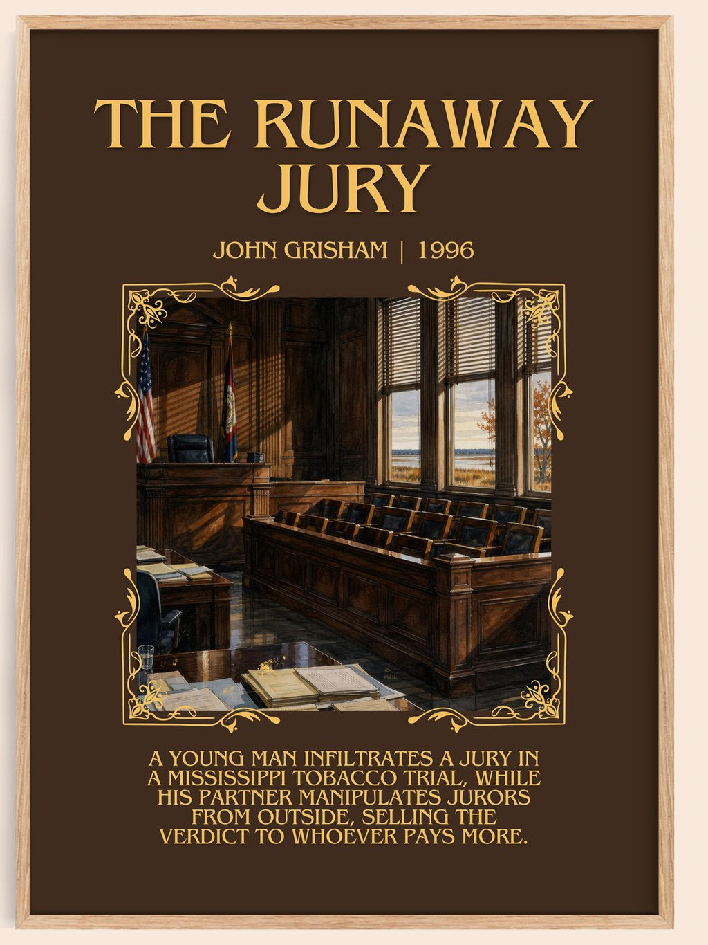 The Runaway Jury Minimalist Book Poster by John Grisham – book poster