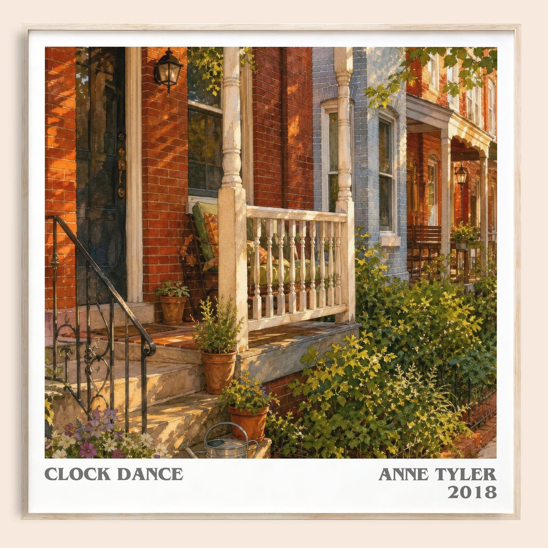 Clock Dance literary book poster by Anne Tyler – framed literary art print