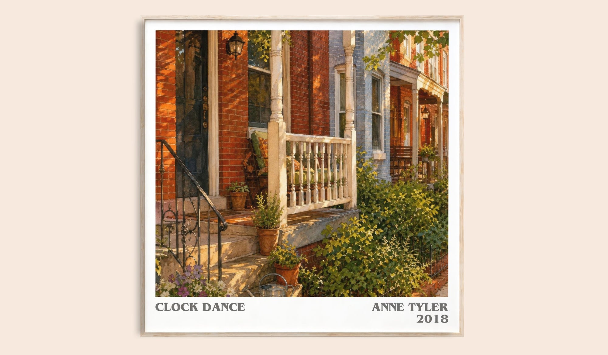 Clock Dance literary book poster by Anne Tyler – framed literary art print