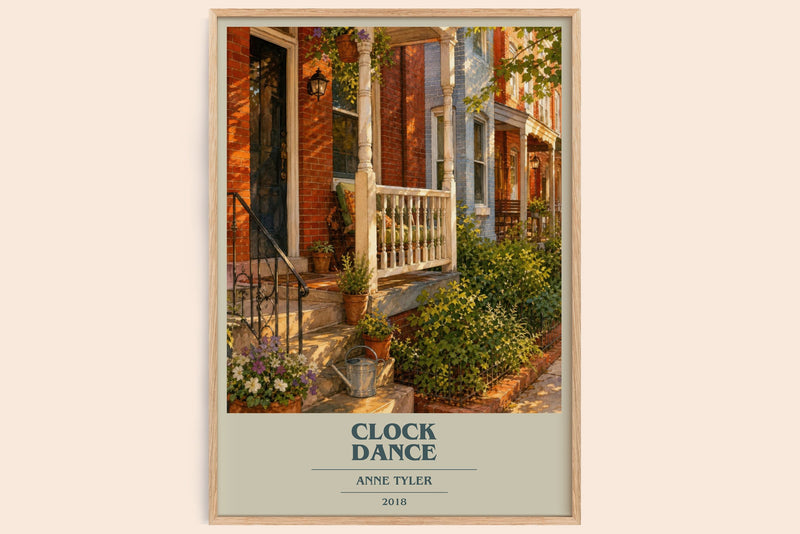 Clock Dance book cover book poster by Anne Tyler – framed literary art print