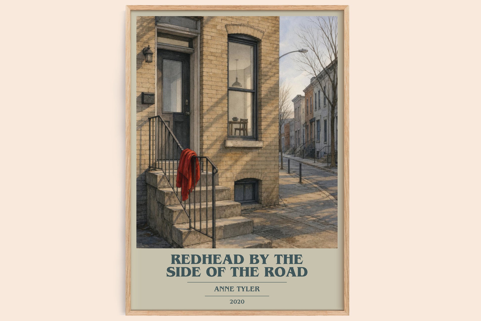 Redhead By The Side Of The Road book cover book poster by Anne Tyler – framed literary art print