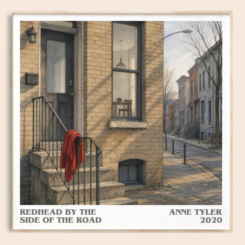 Redhead By The Side Of The Road literary book poster by Anne Tyler – framed literary art print