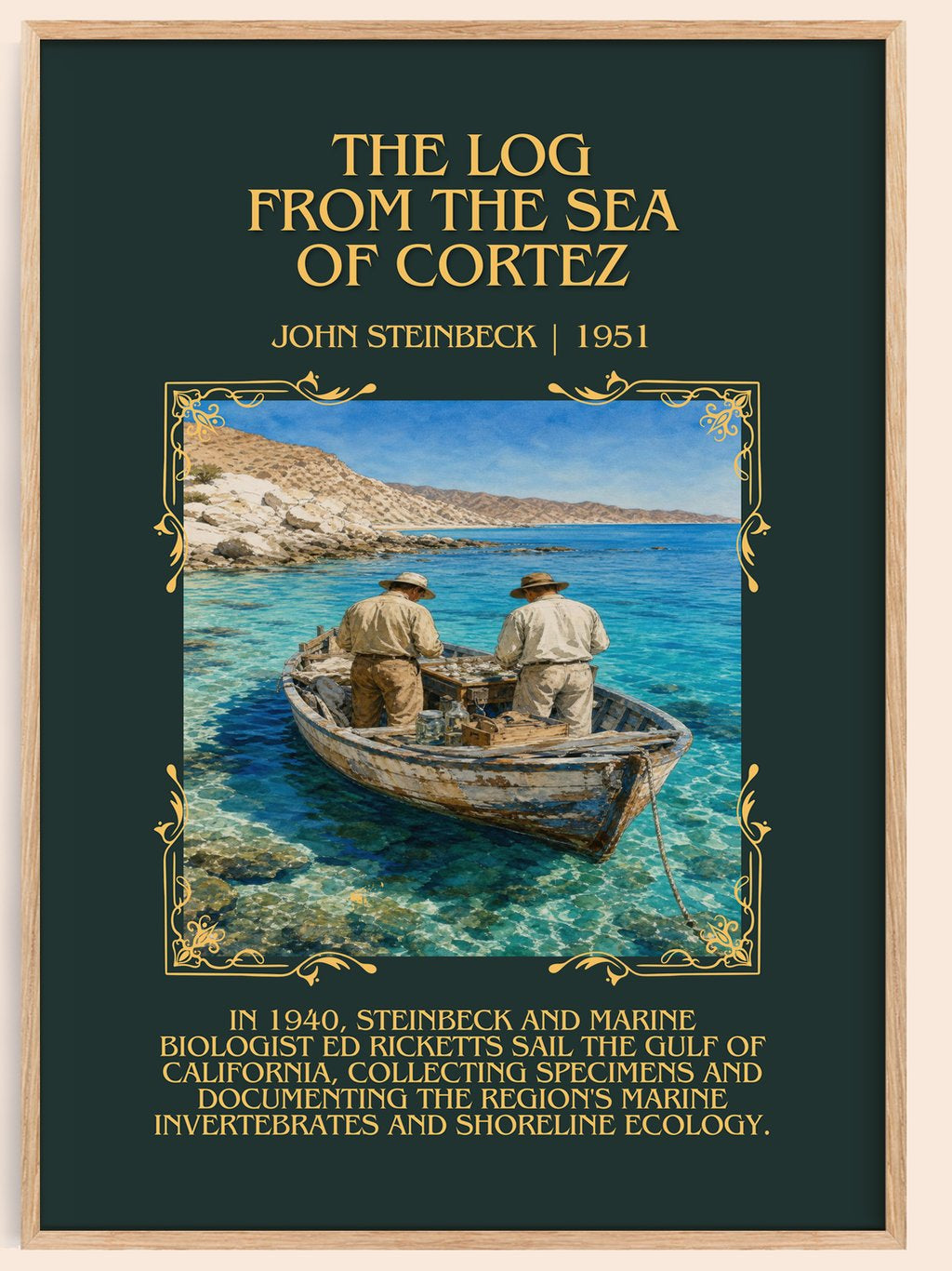 Log From The Sea Of Cortez Minimalist Book Poster by John Steinbeck – book poster