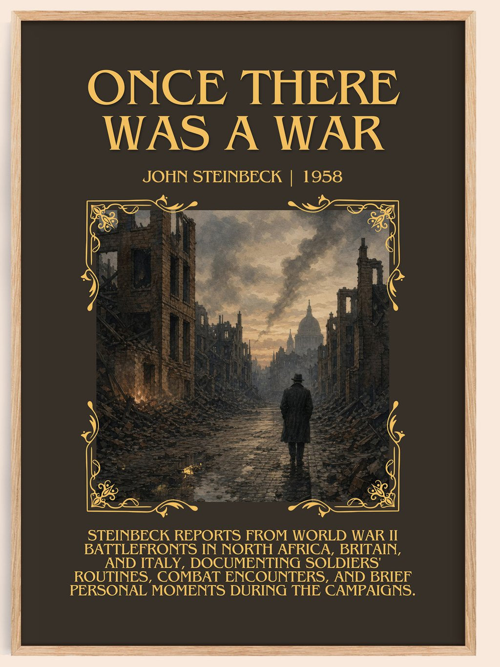 Once There Was A War Minimalist Book Poster by John Steinbeck – book poster