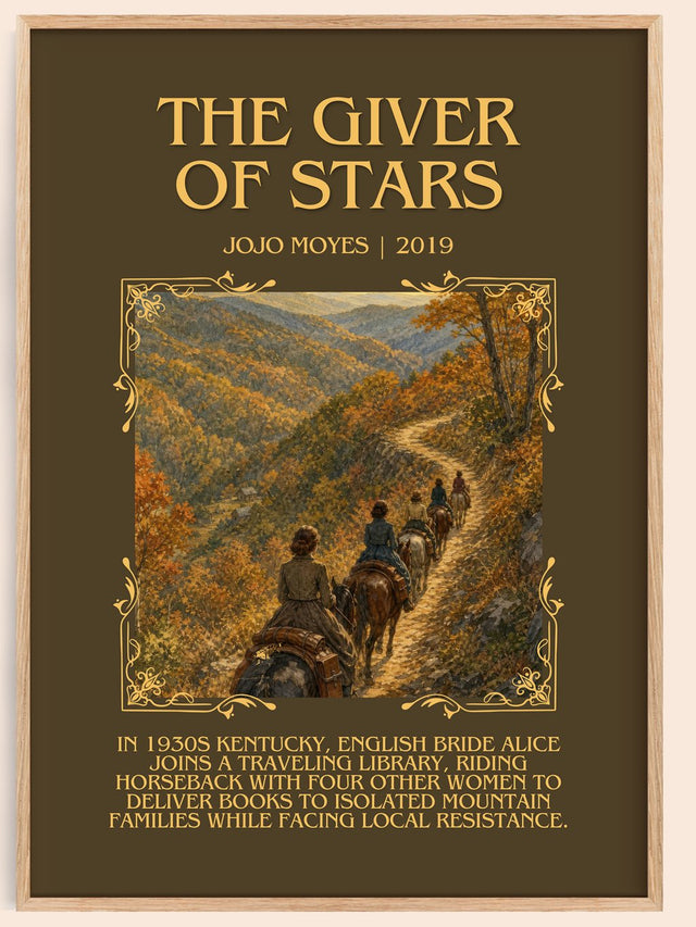 The Giver Of Stars Minimalist Book Poster by Jojo Moyes