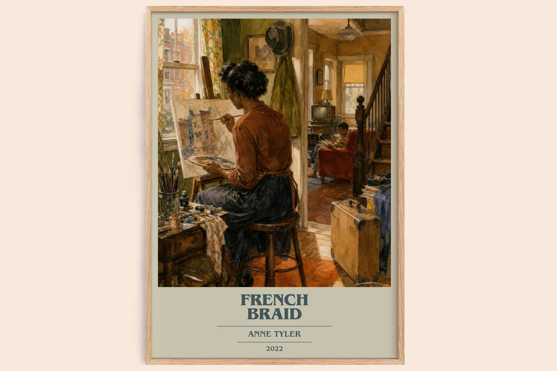 French Braid book cover book poster by Anne Tyler – framed literary art print