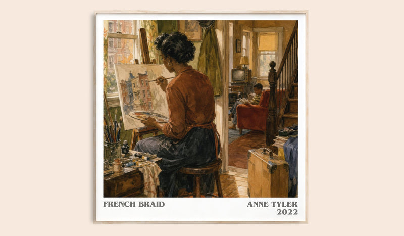 French Braid literary book poster by Anne Tyler – framed literary art print