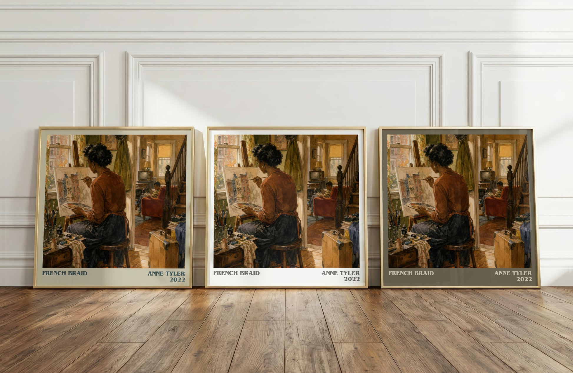 French Braid literary art print colour and style options – Anne Tyler book art