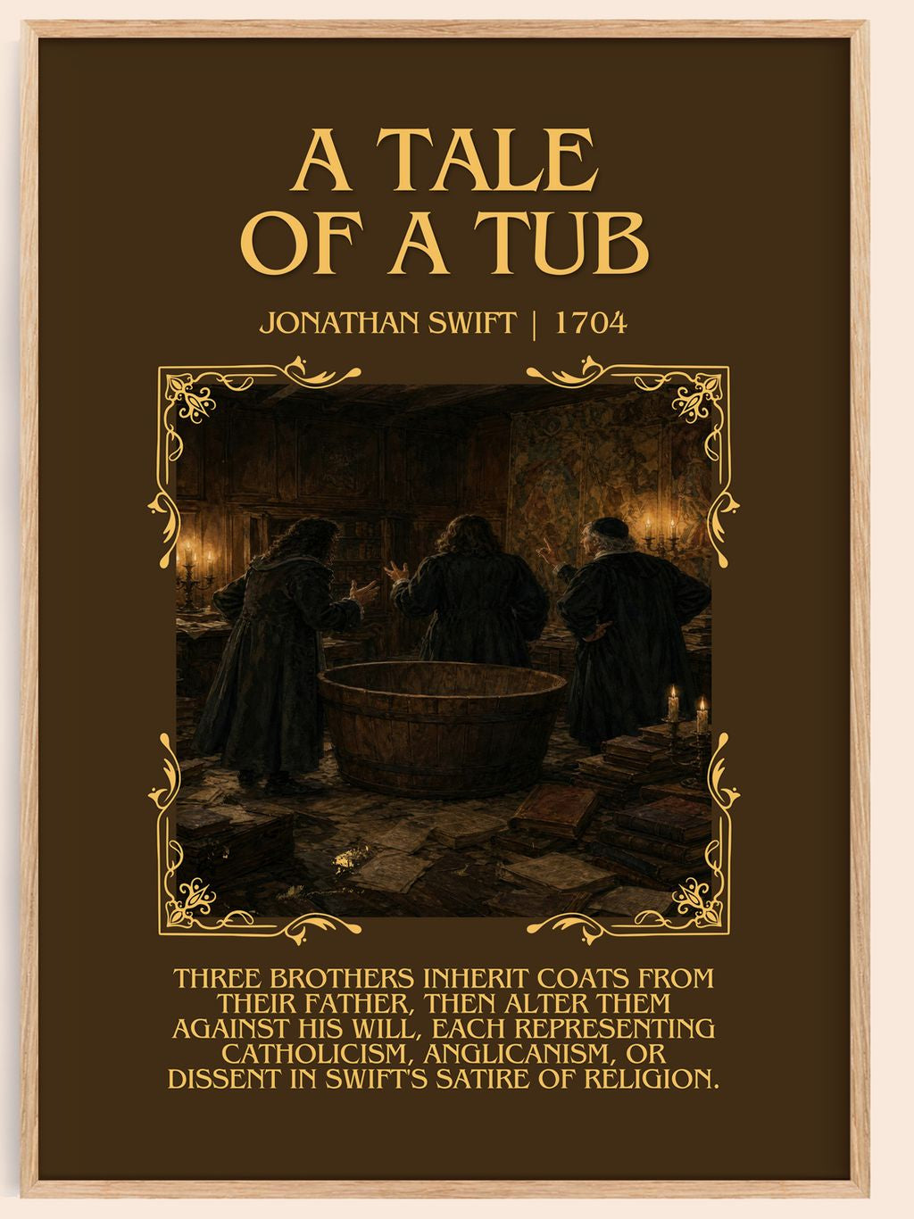 A Tale Of A Tub Minimalist Book Poster by Jonathan Swift – book poster