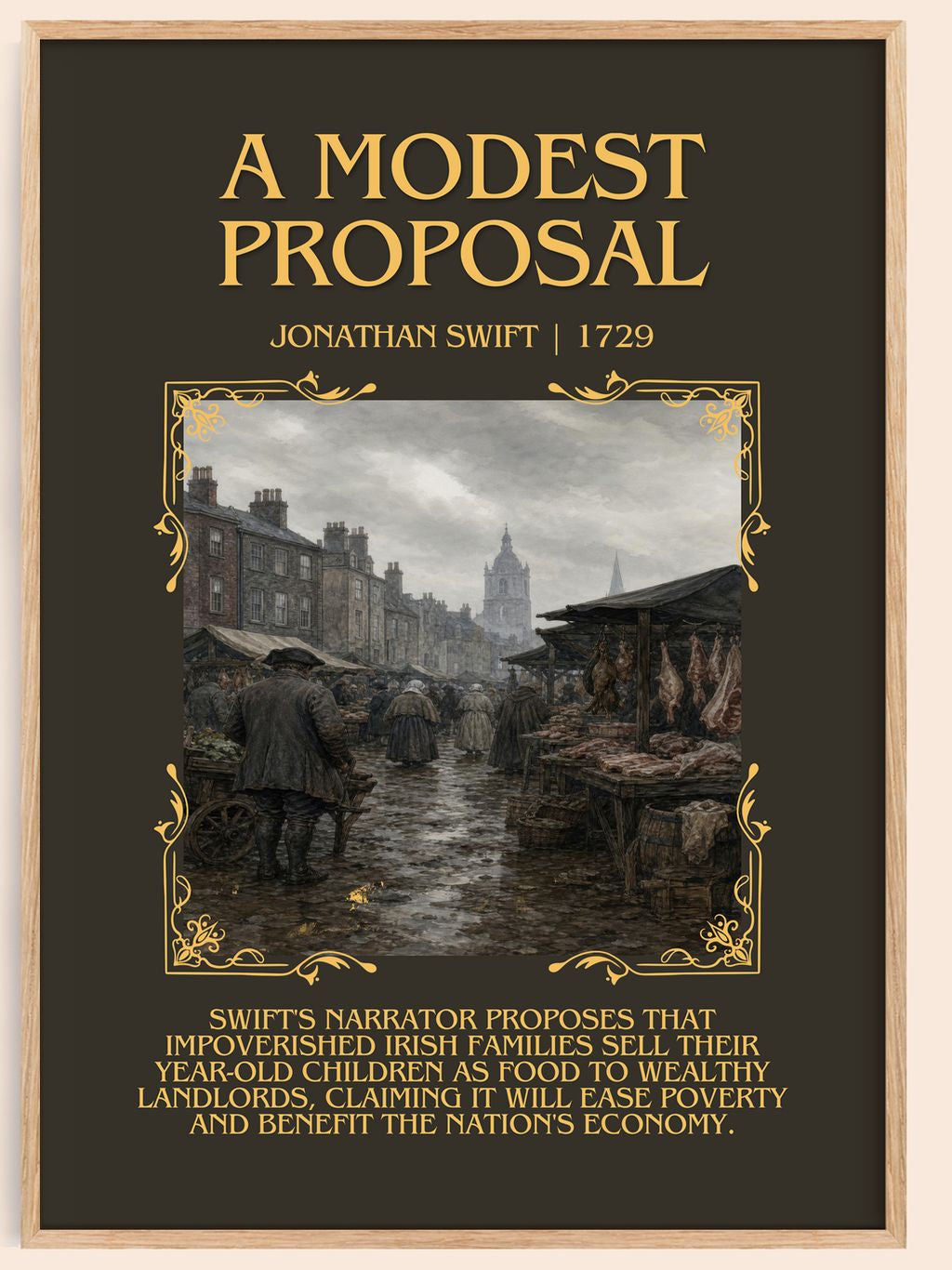 A Modest Proposal Minimalist Book Poster by Jonathan Swift – book poster