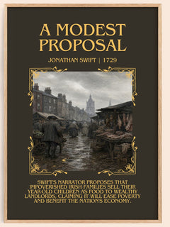 A Modest Proposal Minimalist Book Poster by Jonathan Swift – image 1