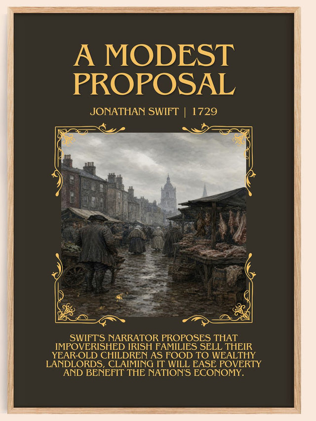 A Modest Proposal Minimalist Book Poster by Jonathan Swift