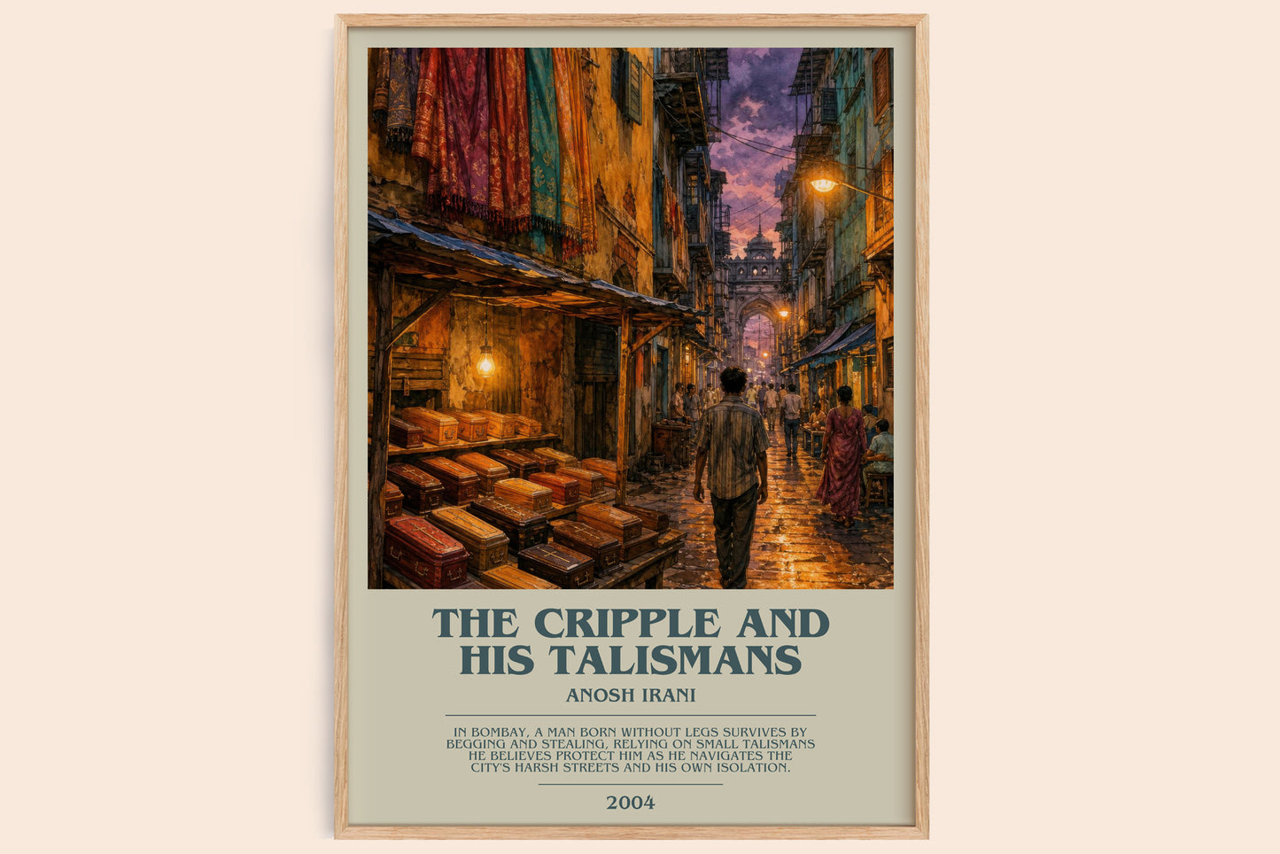 The Cripple And His Talismans bookish book poster by Anosh Irani – framed literary art print