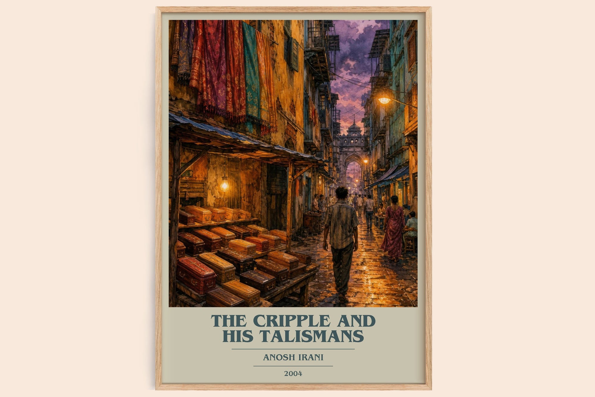 The Cripple And His Talismans book cover book poster by Anosh Irani – framed literary art print