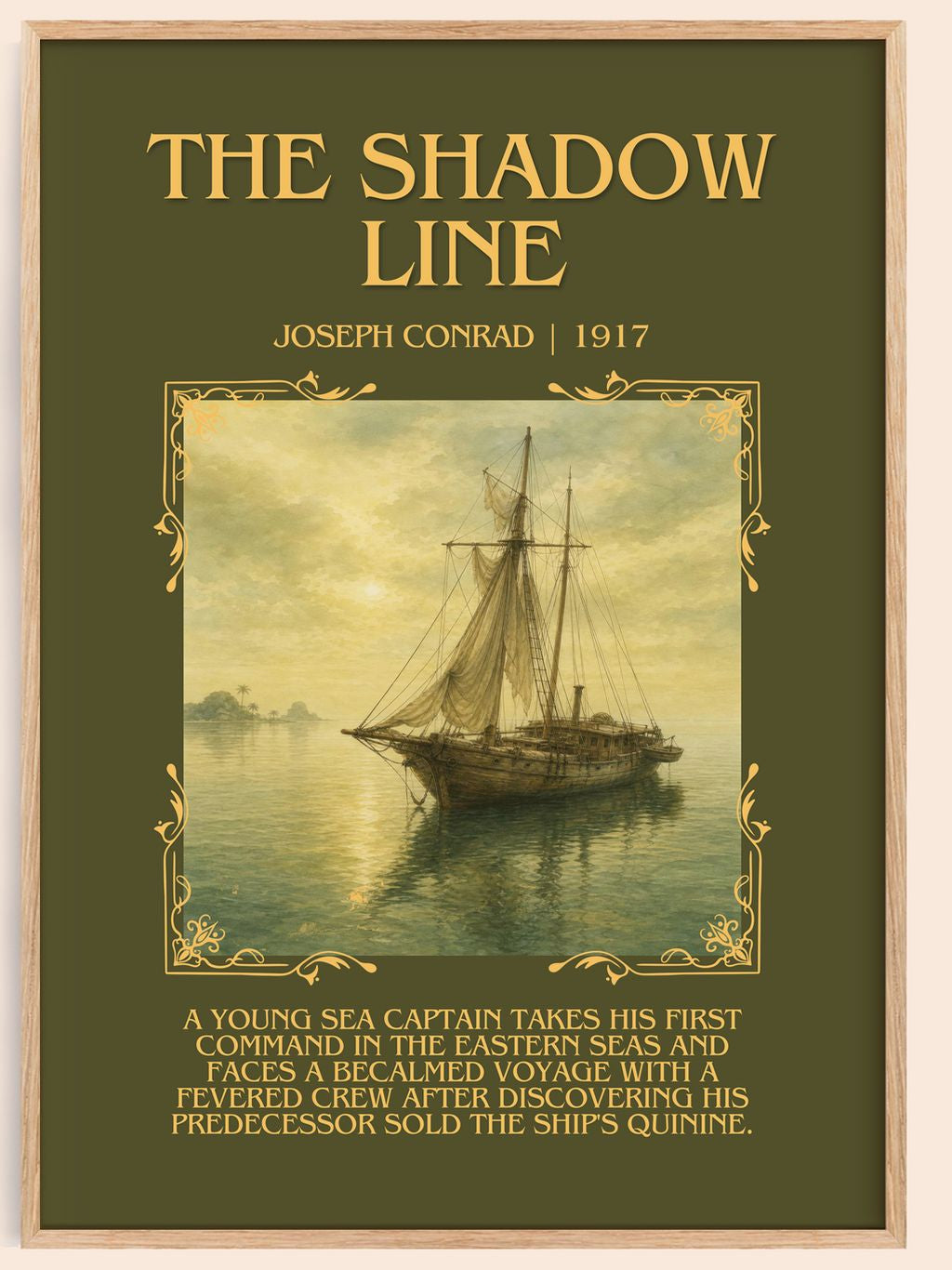 The Shadow Line Minimalist Book Poster by Joseph Conrad – book poster