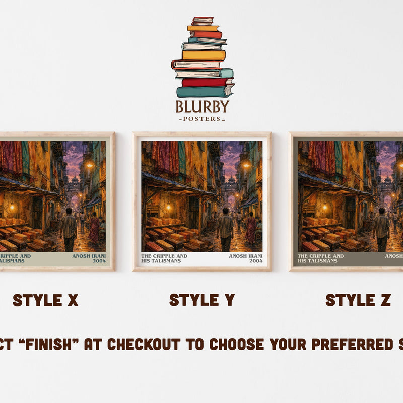 The Cripple And His Talismans literary print in frame leaning in hallway – literary fiction wall art