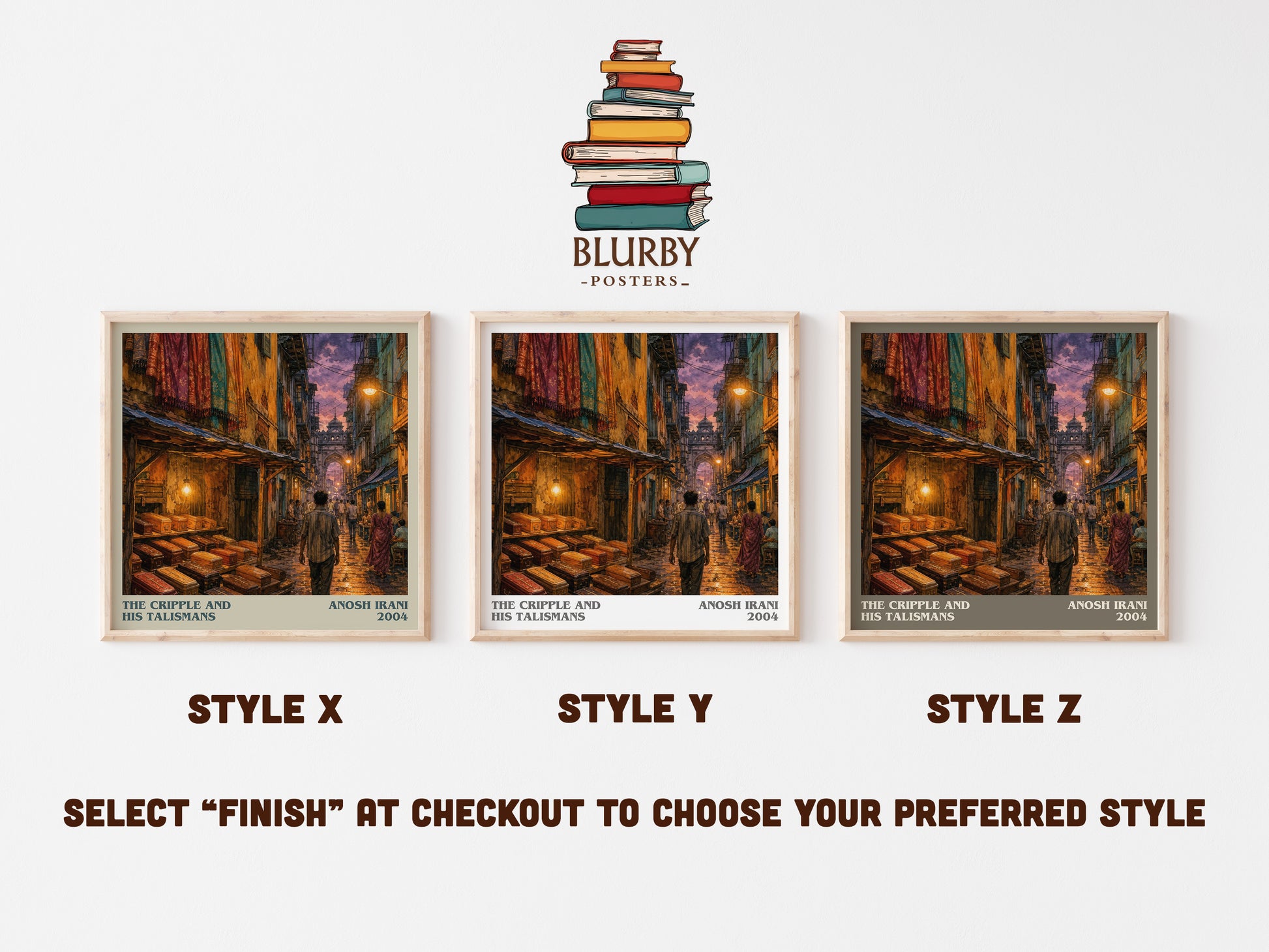 The Cripple And His Talismans literary print in frame leaning in hallway – literary fiction wall art