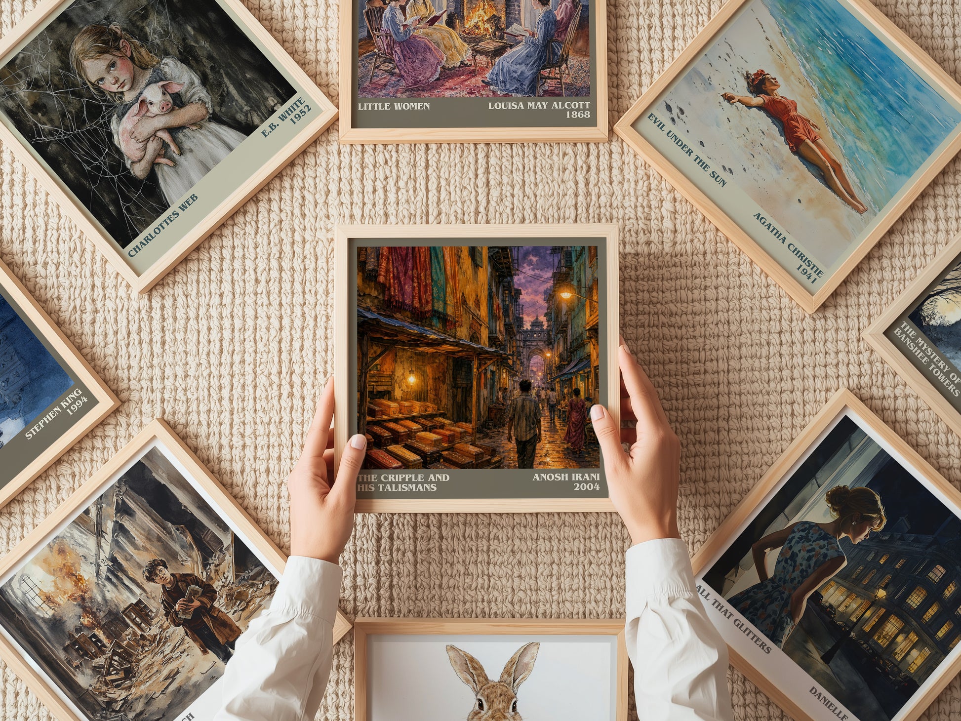 The Cripple And His Talismans literary book poster framed on wall – literary fiction wall art