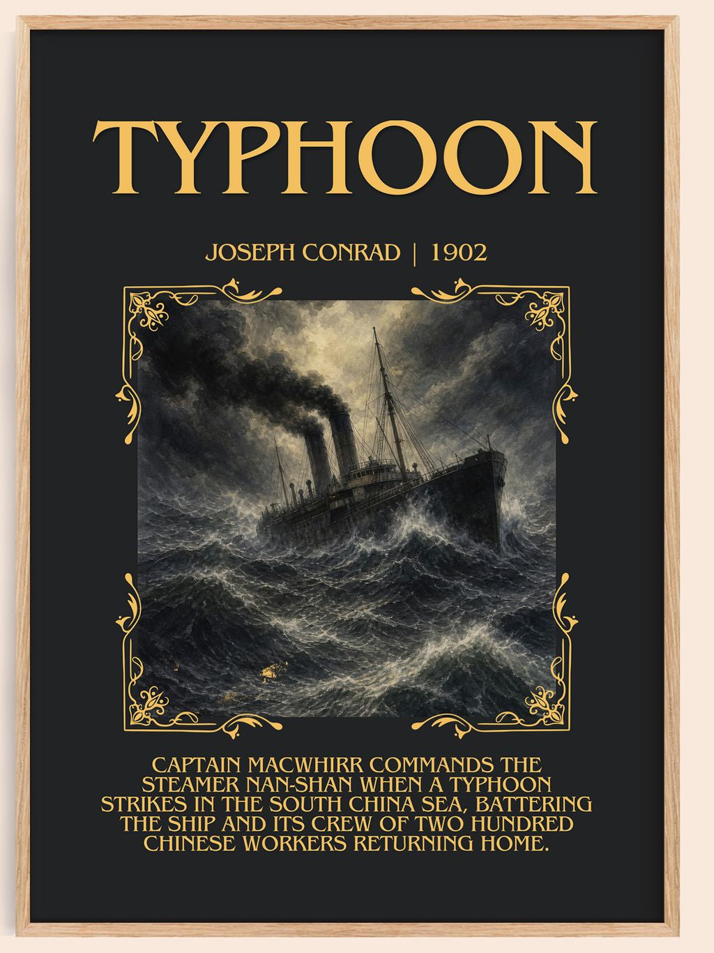Typhoon Minimalist Book Poster by Joseph Conrad – book poster