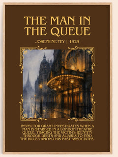The Man In The Queue Minimalist Book Poster by Josephine Tey – image 1