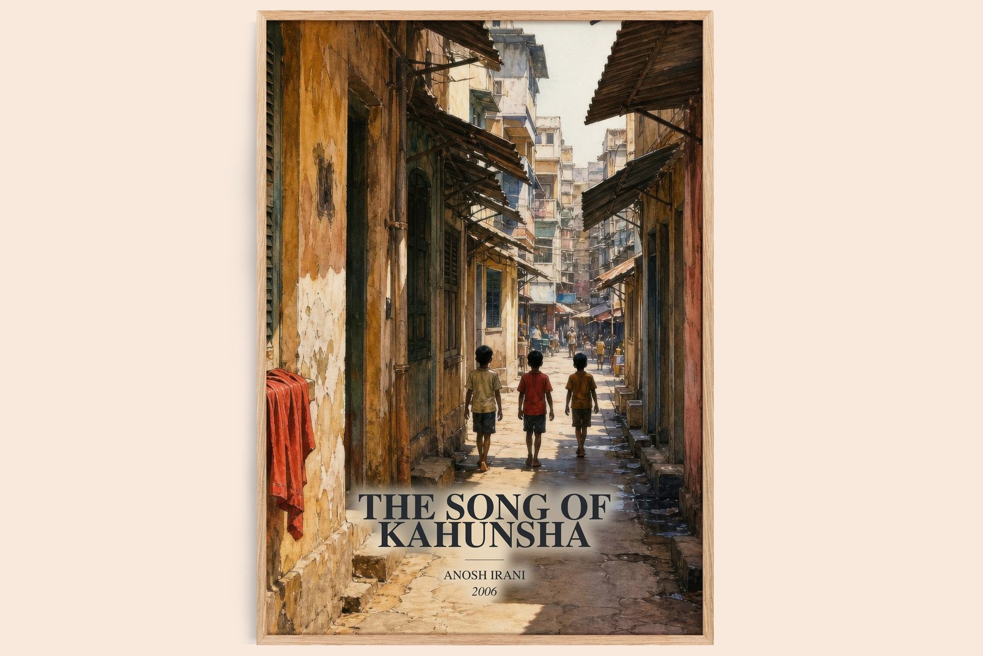 The Song Of Kahunsha watercolour book poster by Anosh Irani – framed literary art print