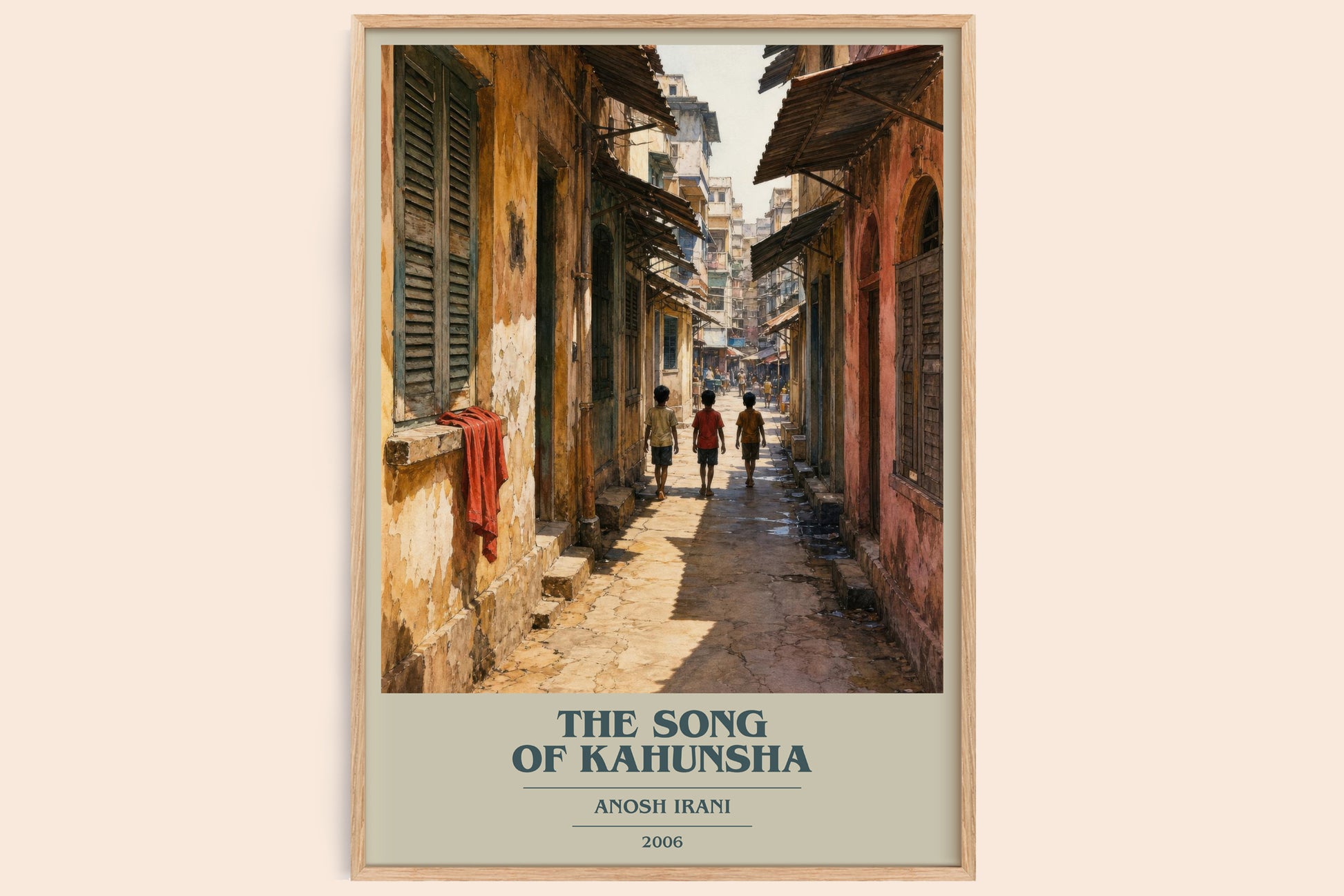 The Song Of Kahunsha book cover book poster by Anosh Irani – framed literary art print