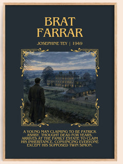 Brat Farrar Minimalist Book Poster by Josephine Tey – image 1