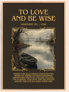 To Love And Be Wise Minimalist Book Poster by Josephine Tey – image 1