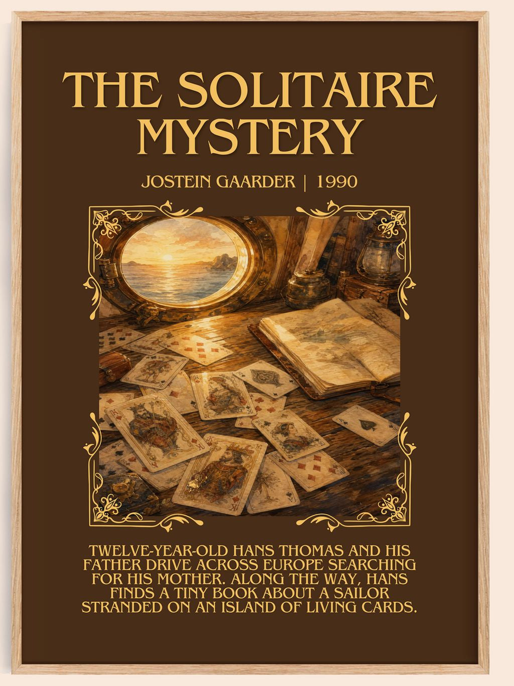 The Solitaire Mystery Minimalist Book Poster by Jostein Gaarder – book poster
