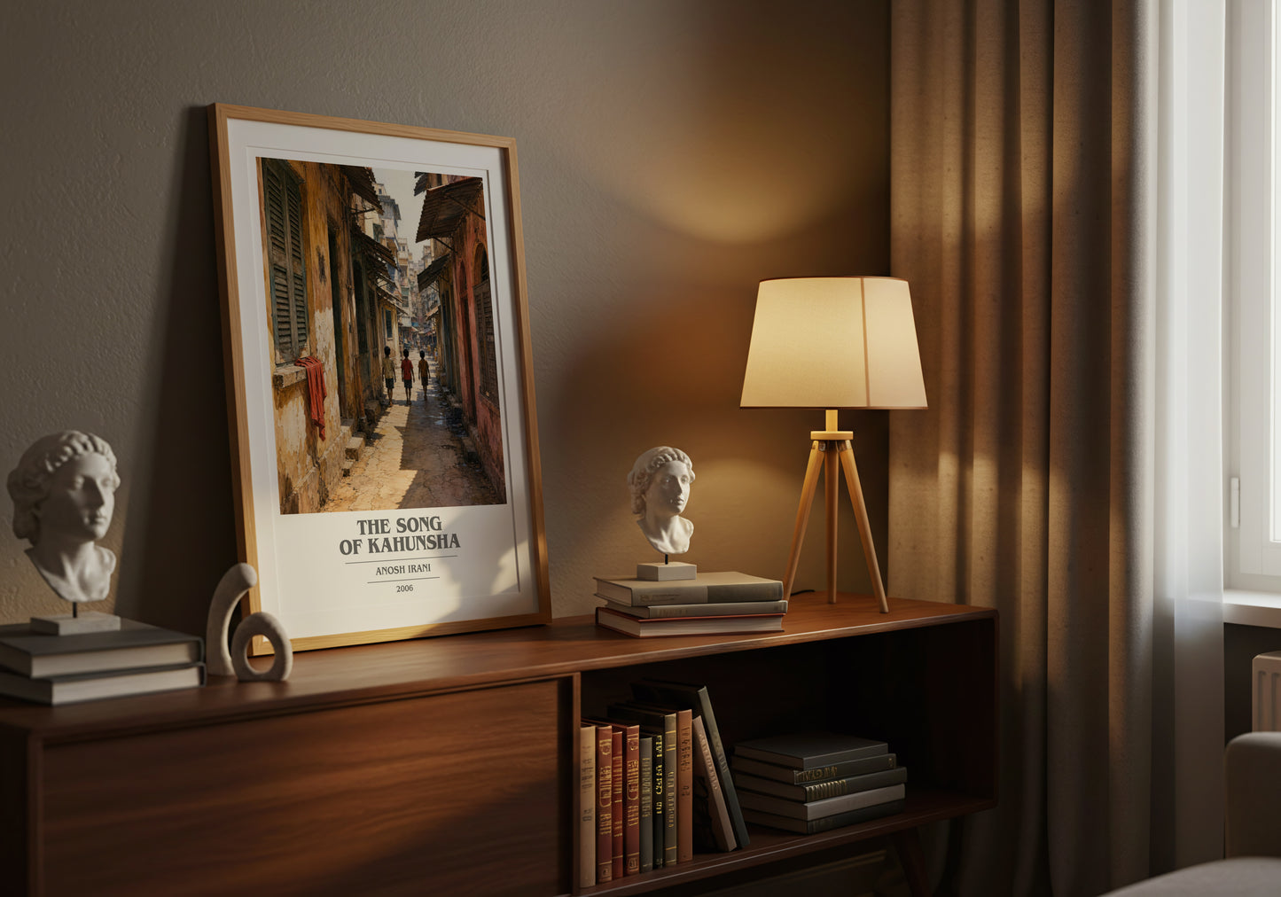 The Song Of Kahunsha book cover book poster framed on wall – literary fiction wall art
