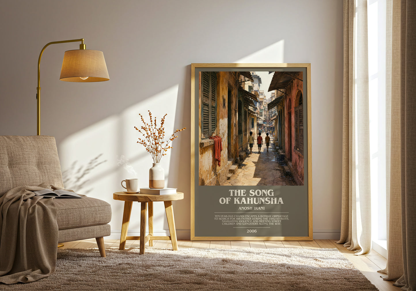 The Song Of Kahunsha bookish print on bookshelf – Anosh Irani fan gift